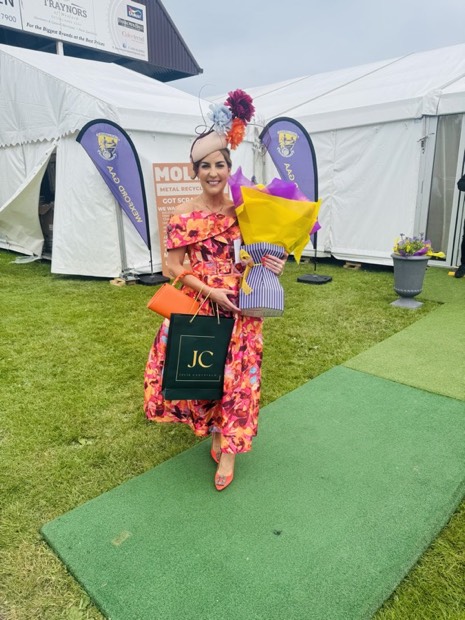 A Saints Style Society piece worn at a race meeting or wedding.