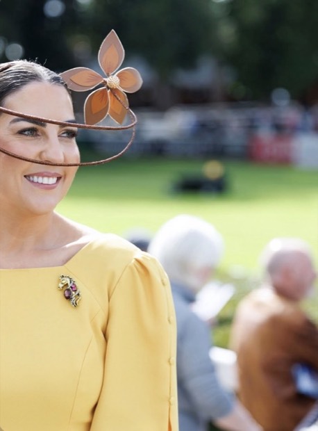 A Saints Style Society piece worn at a race meeting or wedding.