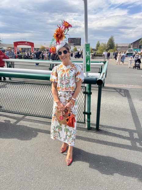 A Saints Style Society piece worn at a race meeting or wedding.