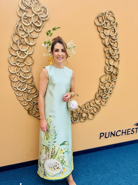 A Saints Style Society piece worn at a race meeting or wedding.