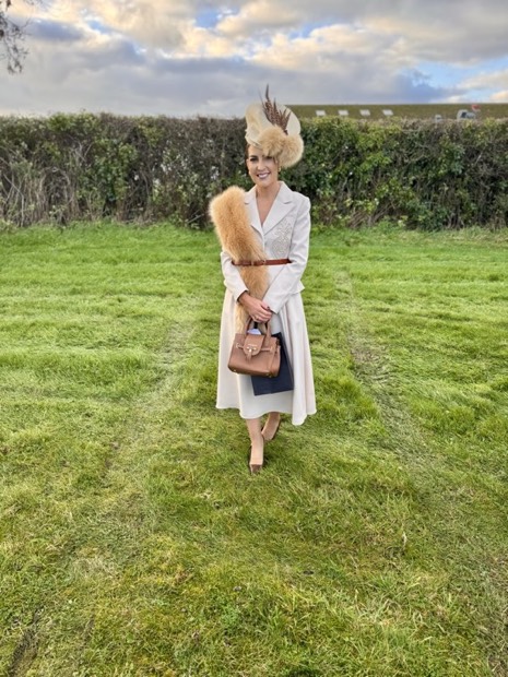 A Saints Style Society piece worn at a race meeting or wedding.